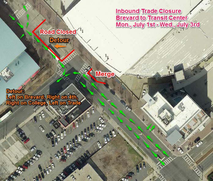 Brevard to CTC Inbound Closed Map