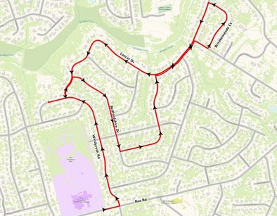 Route for Firecracker 5K