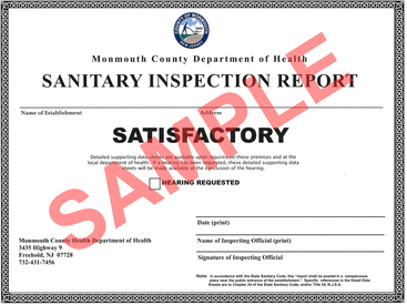 Sanitary Inspection Report