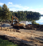 Upper Saranac Lake boat launch under construction