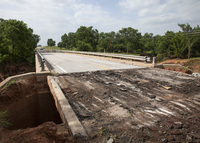 Flood damage on SH-89 in Jefferson County 