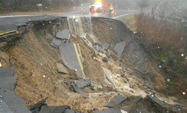 Collapsed highway