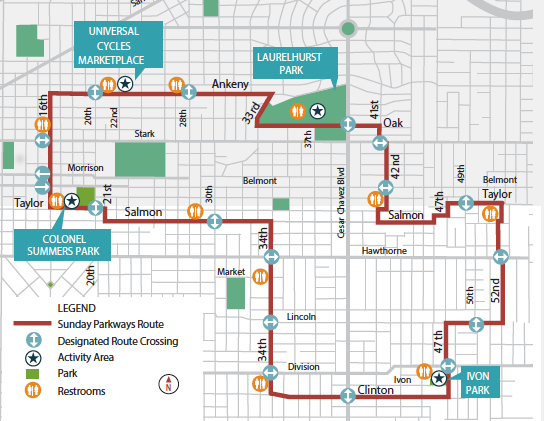 Southeast Sunday Parkways Map