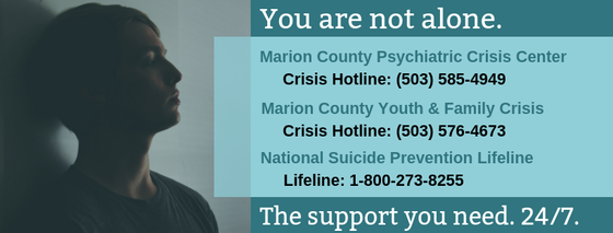 Graphic with suicide hotlines