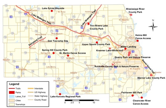 map of parks in Stearns County