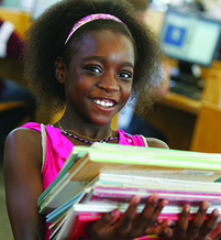 girl with books