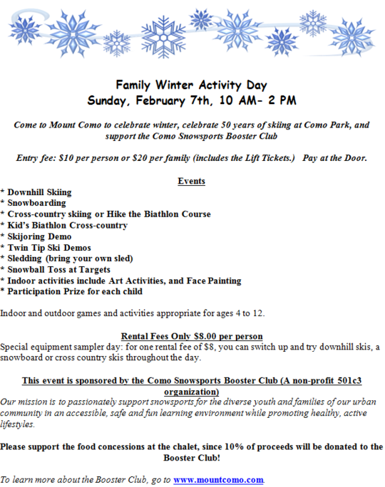 Family Winter Activity Day