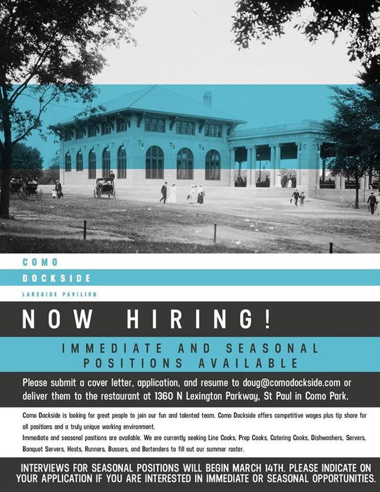 Como Dockside Now Hiring