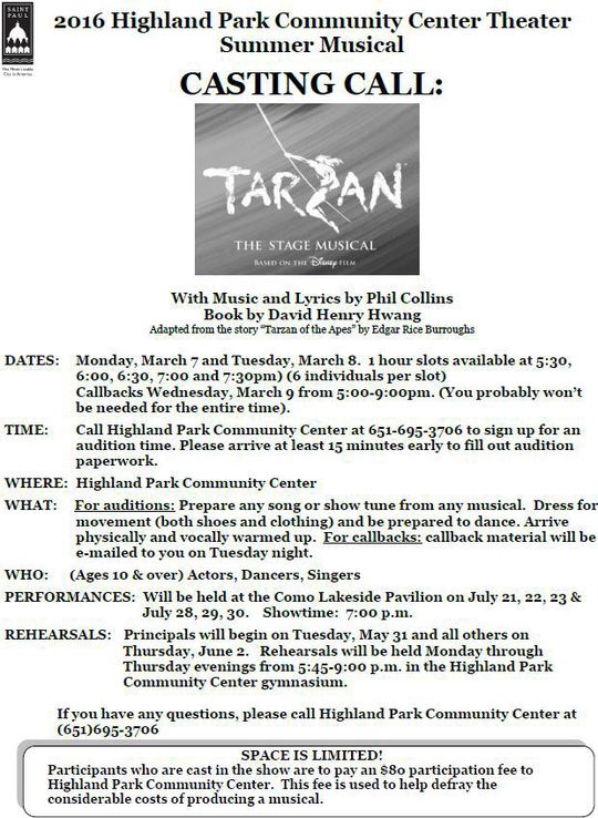 Tarzan Casting Call