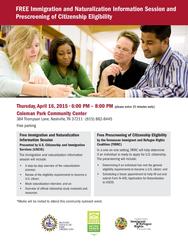 Naturalization Workshop Flyer