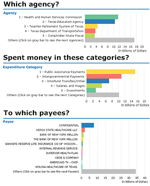 Screenshot of new data visualization tool at TexasTransparency.org