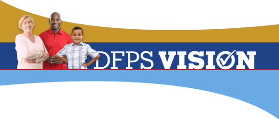 DFPS Vision newsletter banner (picture of DFPS clients and workers)