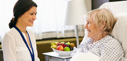 Photo of  volunteer in a hospital