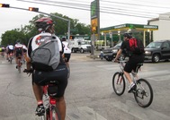 Cyclists near downtown Houston 