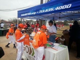 East End Little League lines up at METRORail's Safety Tent
