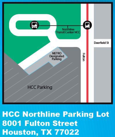 HCC Northline Campus Map with Parking