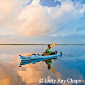woman, kayak on calm coastal water