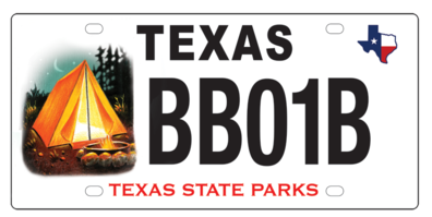 New State Park License Plate - Camping Scene