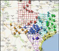 Texas map showing public hunting locations