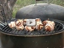 quail cooking on grill