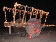 wagon covered with lights