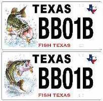  2 different bass conservation license plates