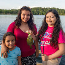 Four sisters fishing