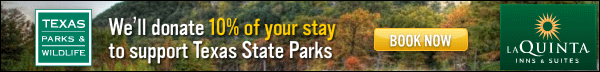La Quinta will donate 10% of your stay to Texas state parks - link