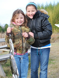 Kids with trout