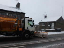 Gritter on Bradford Road in Cottingley