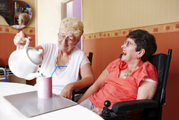 A carer making a cup of tea