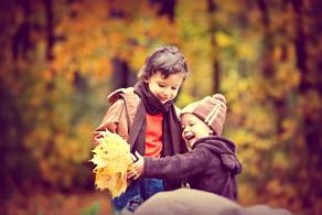 Children Playing in Forest