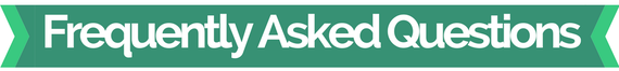 Green banner saying "frequently asked questions"