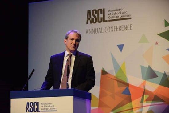 Damien Hinds speaking at the ASCL conference 