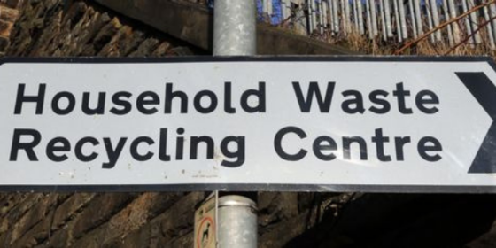 Recycling centre sign