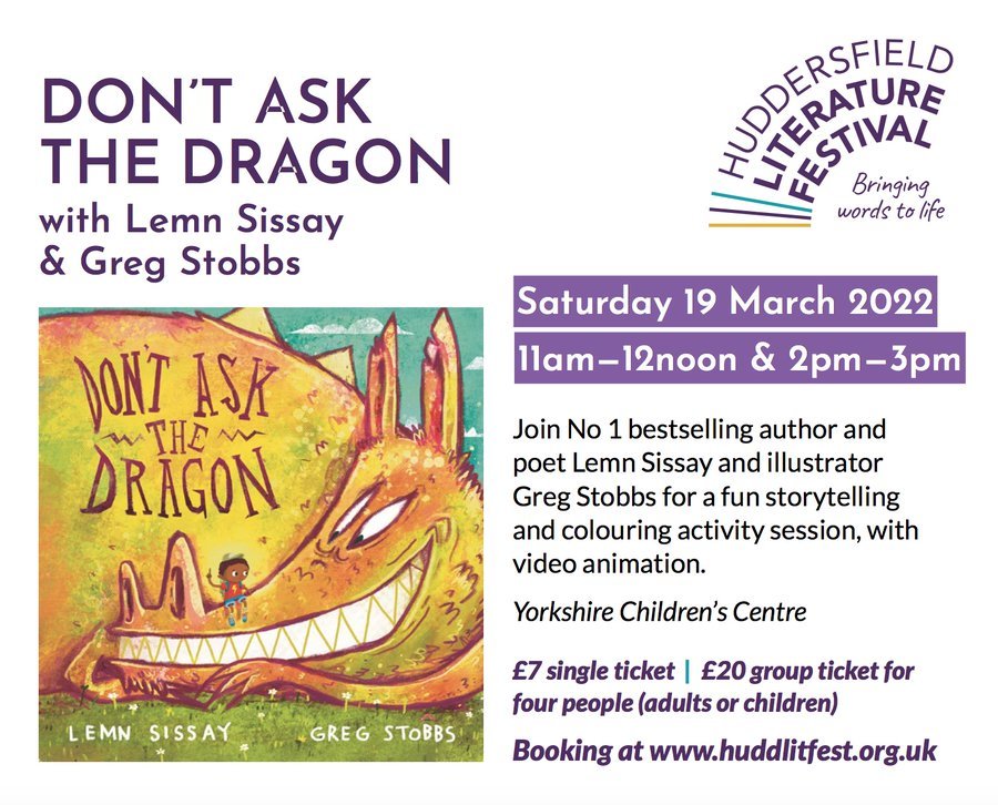 Poster for Huddersfield Literature Festival Event with Lemn Sissay