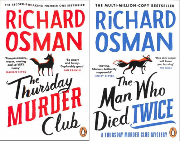 Front covers of two Richard Osman novels