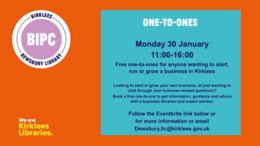 Dewsbury Library BIPC promo for the event on January 30