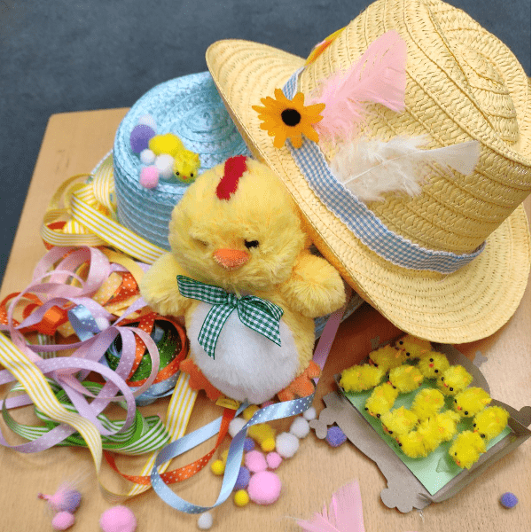 image of Easter bonnet and Easter chick crafts