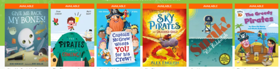Image of book collection with a pirate theme