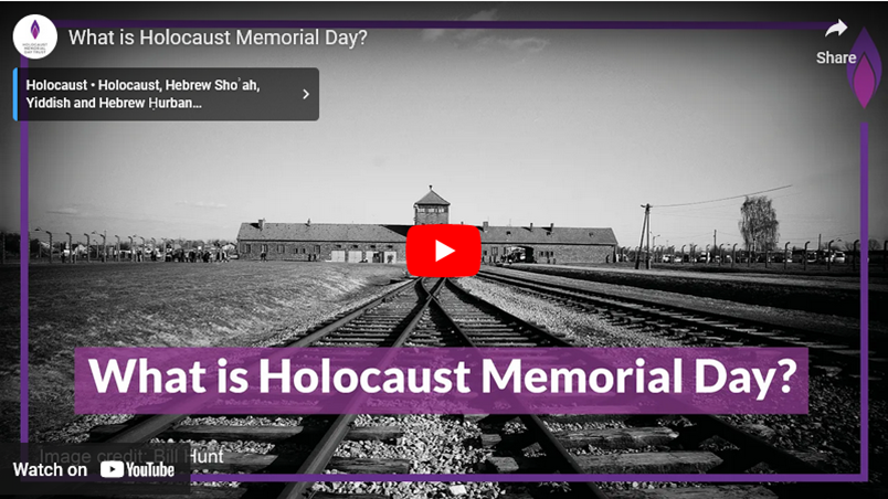 Scrrenshot of holocaust Memorial Day youtube video