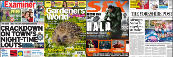 Front covers of 4 magazines