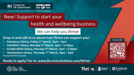 Promotional leaflet for Thrive sessions in libraries