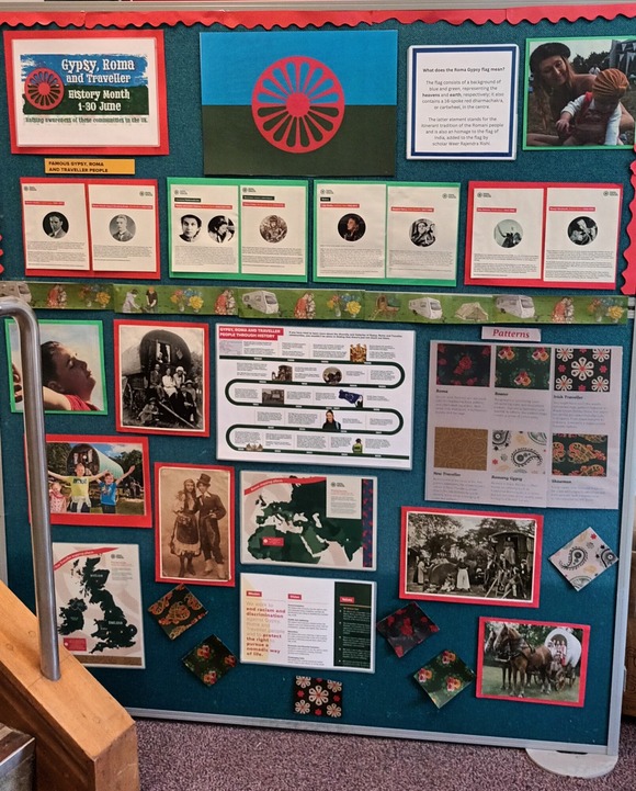 Image of Gypsy, Roma and Traveller History Month display at Holmfirth Library
