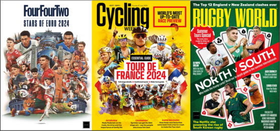 Front covers of three magazines