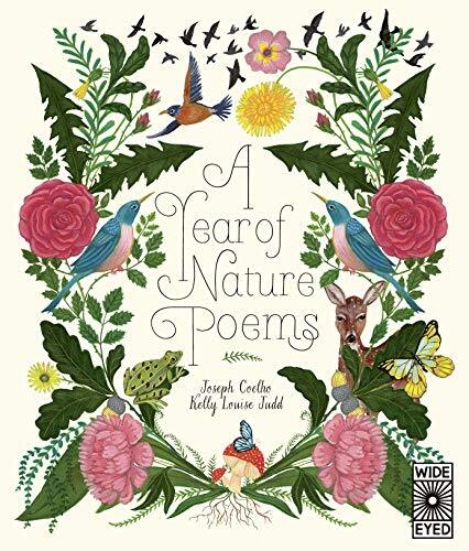 Front cover of A Year Of Nature Poems, with a garland of flowers round the words
