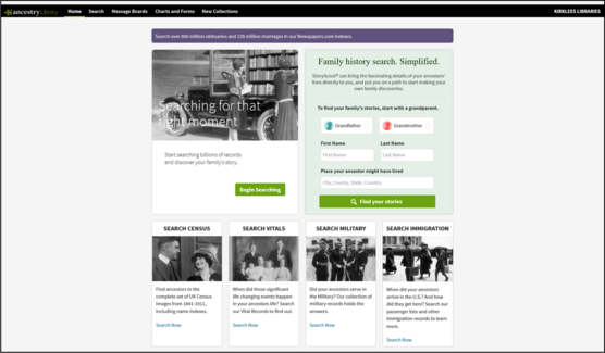 Ancestry Library screenshot