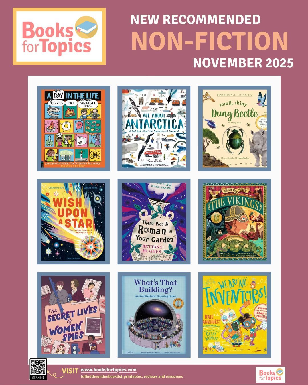 Image of non-fiction book covers recommended by Books for Topics