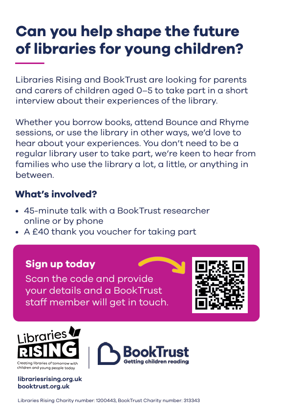 Libraries Rising Survey Poster with QR code link