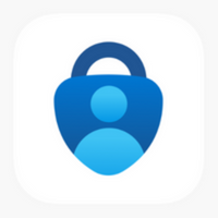 Microsoft authenticator icon in blue and white